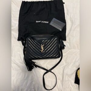 Saint Laurent Black Camera Quilted Crossbody Bag